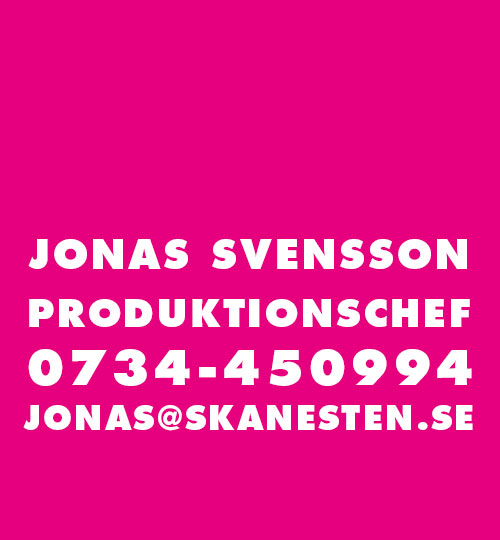 ett visitkort med kontaktinformation till en produktionschef